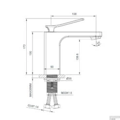 Wastafelmengkraan Sapho Jumper 1-Hendel Uitloop Recht 17.2 Cm Chroom -Badkamermeubels jm002 wastafelmengkraan sapho jumper 1 hendel uitloop recht 17.2 cm chroom 7