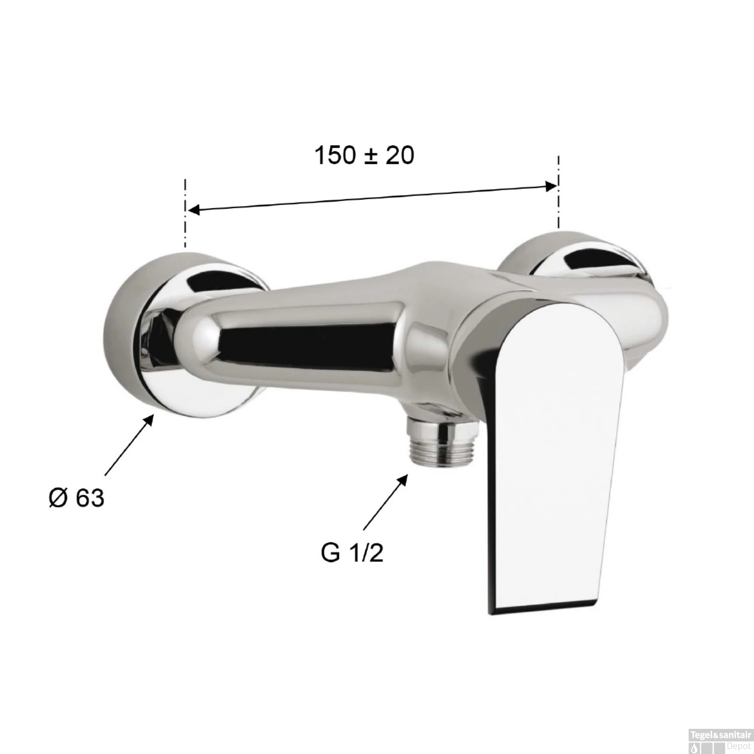 Opbouw Douchekraan Sapho KAI Mengkraan 1-hendel Mat Zwart 4 Opbouw Douchekraan Sapho KAI Mengkraan 1-hendel Mat Zwart - Afbeelding 2