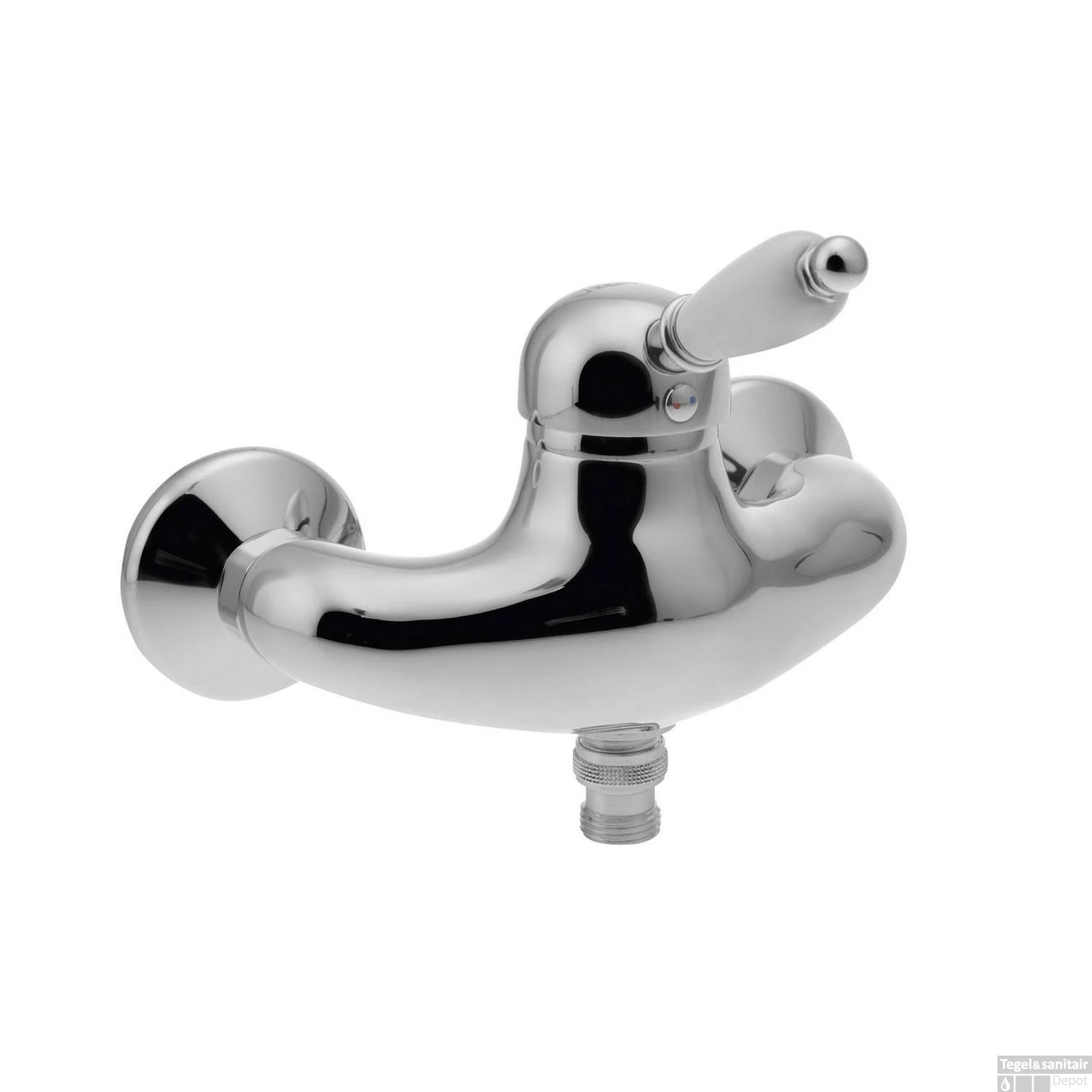 Opbouw Douchekraan Sapho Kirké Mengkraan Retro Wit 1-hendel Chroom