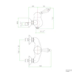 Opbouw Douchekraan Sapho Kirké Mengkraan Retro Kristal 1-hendel Chroom -Badkamermeubels ki11kc opbouw douchekraan sapho kirk mengkraan retro kristal 1 hendel chroom 2