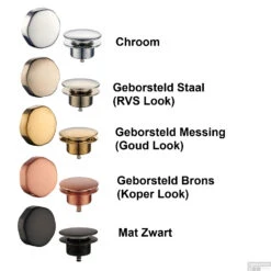 Badafvoer Met Overloopcombinatie Wiesbaden Geborsteld Staal (RVS Look) 12 Badafvoer Met Overloopcombinatie Wiesbaden Geborsteld Staal (RVS Look) -Badkamermeubels kleuren badoverloop 1 1 1 1 1