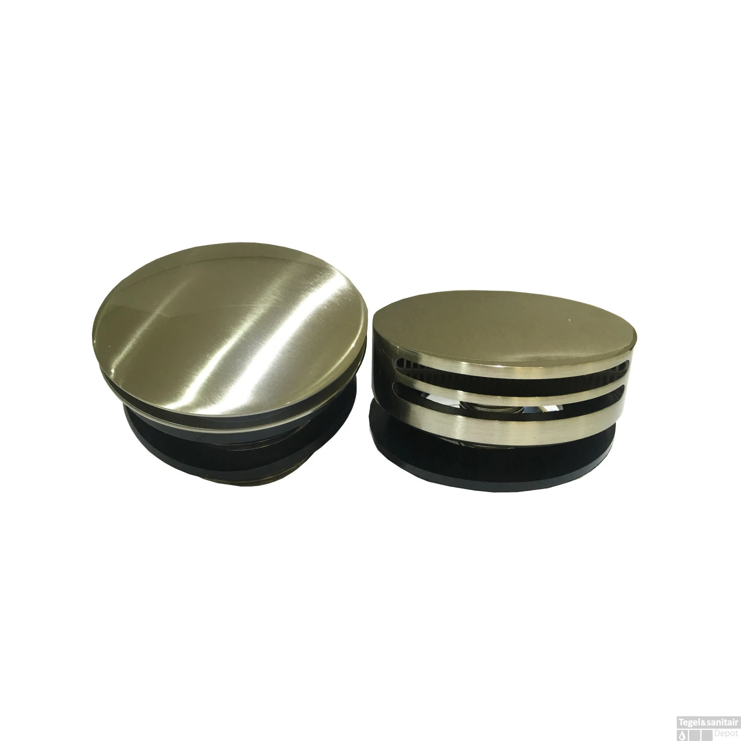 Knop/plug Badoverloop Wiesbaden Inclusief Badvulfunctie Rond Geborsteld Staal