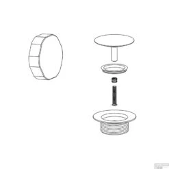 Knop/plug Badoverloop Nora Boss & Wessing Mat Wit -Badkamermeubels knopplug badoverloop luxe boss wessing mat wit tech 1