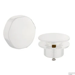 Knop/plug Badoverloop Luxe Wiesbaden Glans Wit