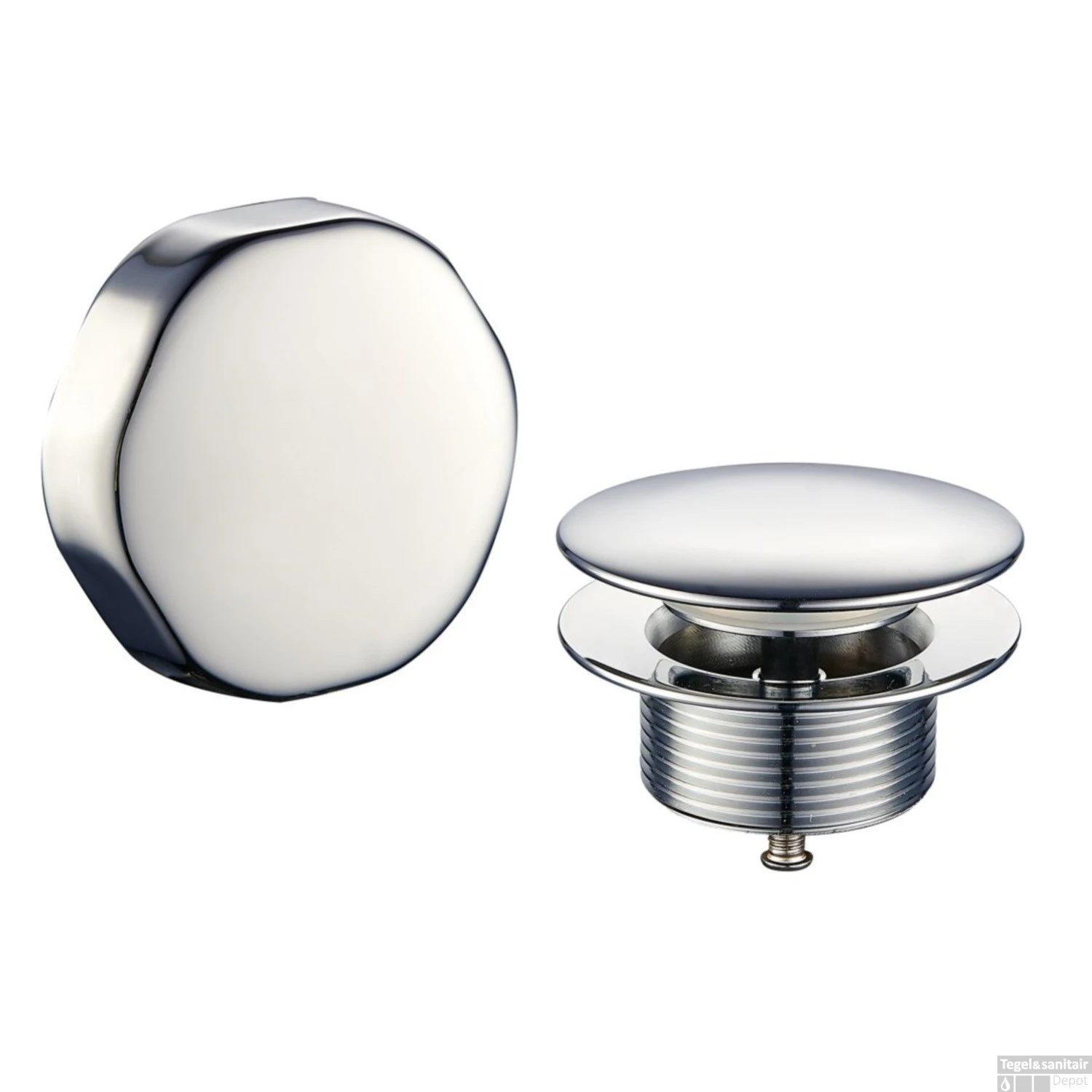 Knop/plug Badoverloop Wiesbaden Chroom 3 Knop/plug Badoverloop Wiesbaden Chroom