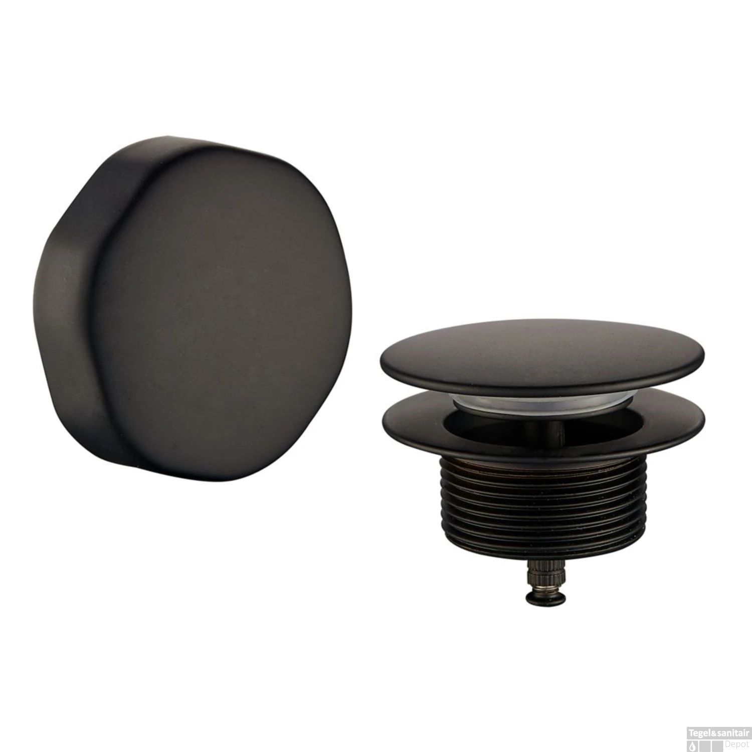 Knop/plug Badoverloop Wiesbaden Mat Zwart 3 Knop/plug Badoverloop Wiesbaden Mat Zwart