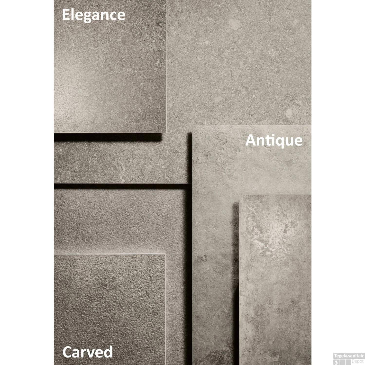 Vloertegel Kronos Le Reverse Carved Nuit Mat 60x60cm (doosinhoud 1.08m2) - Afbeelding 4