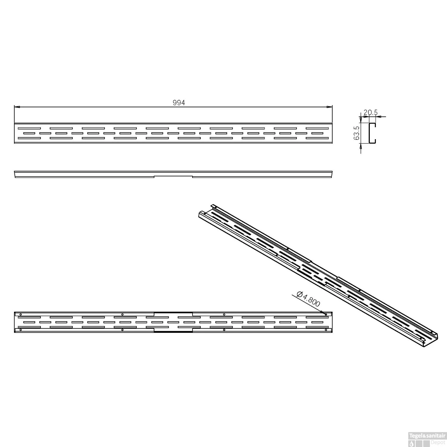 Los Standaard Rooster Wiesbaden Tbv 3e Gen Douchegoot 100cm Mat Zwart 4 Los Standaard Rooster Wiesbaden Tbv 3e Gen Douchegoot 100cm Mat Zwart - Afbeelding 2