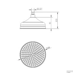 Regendouchekop Sapho Retro Rond 20.8 Cm Chroom -Badkamermeubels mh026 regendouchekop sapho retro rond 20.8 cm chroom 2
