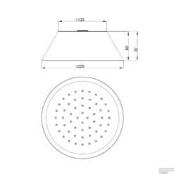 Douchekop Sapho Rond 22.5 Cm Chroom -Badkamermeubels mh032 douchekop sapho rond 22.5 cm chroom 2