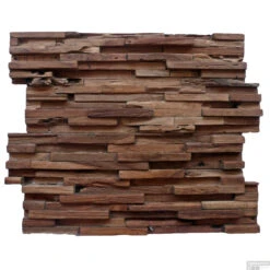 Mozaiek Hout Rustiek Old Teak (P 01) 20x50 Cm (prijs Per M2) -Badkamermeubels mozaiek wood panel 01 20x50x2.5 61350 2