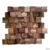 Mozaiek Hout 4,8x4,8 Old Teak 35x30 Cm (prijs Per M2) -Badkamermeubels mozaiek wood panel 4.8x4.8 31 dk 35x35x2.5 61370