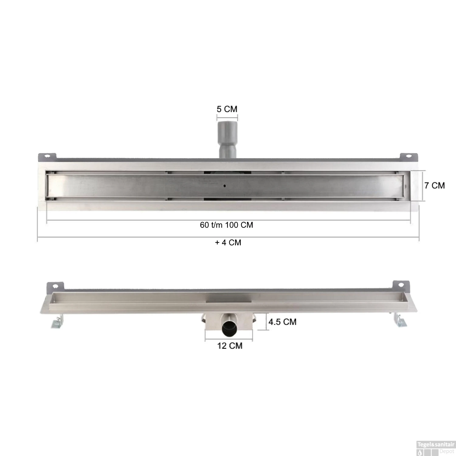 Mat Zwarte RVS Douchegoot Muurflens Met Uitneembaar Sifon Mat Zwart (alle Maten) 9 Mat Zwarte RVS Douchegoot Muurflens Met Uitneembaar Sifon Mat Zwart (alle Maten) - Afbeelding 7