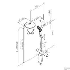 Opbouw Regendouche Met Badkraan GRB Time Met Handdouche Set Messing Chroom -Badkamermeubels opbouw badkraan grb time met handdouche set messing chroom tech