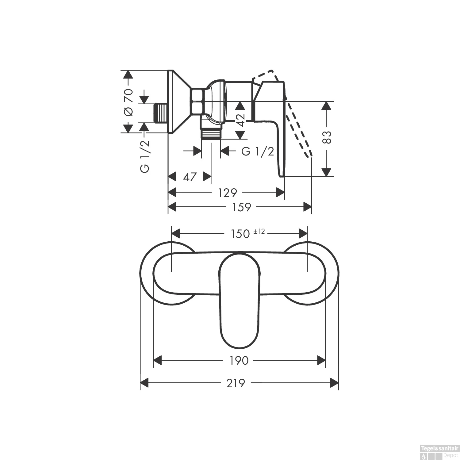 Opbouw Douchekraan HansGrohe Vernis Blend Eengreeps Chroom (6 Stuks) 4 Opbouw Douchekraan HansGrohe Vernis Blend Eengreeps Chroom (6 Stuks) - Afbeelding 2