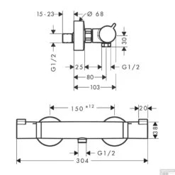 Opbouw Douchethermostaat Ecostat Comfort Hansgrohe Mat Zwart 5 Opbouw Douchethermostaat Ecostat Comfort Hansgrohe Mat Zwart -Badkamermeubels opbouw douchethermostaat ecostat comfort hansgrohe tech 3