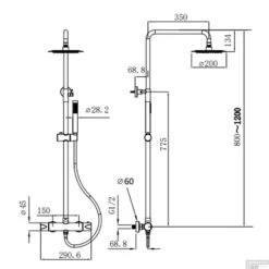 Opbouw Regendouche Set Boss & Wessing Colorato Thermostatisch Hoofddouche 20 Cm Rond Chroom -Badkamermeubels opbouw regendouche set boss wessing colorato thermostatisch hoofddouche 20 cm rond chroom tech 1
