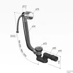 Badoverloop Hotbath Cobber Vulcombinatie Gepolijst Messing PVD 9 Badoverloop Hotbath Cobber Vulcombinatie Gepolijst Messing PVD -Badkamermeubels p033nbp badoverloop hotbath cobber vulcombinatie gepolijst messing pvd tech