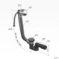 Badoverloop Hotbath Cobber Vulcombinatie Mat Wit -Badkamermeubels p033wh badoverloop hotbath cobber vulcombinatie mat wit tech 1