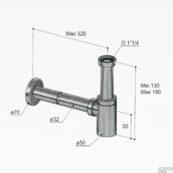 Fontein Sifon Hotbath Cobber Rond Chroom -Badkamermeubels p034cr fontein sifon hotbath cobber rond chroom tech