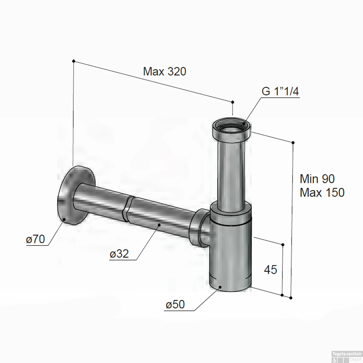 Fontein Sifon Hotbath Cobber Rond Mat Wit 6 Fontein Sifon Hotbath Cobber Rond Mat Wit - Afbeelding 4
