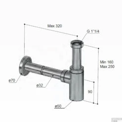 Wastafel Sifon Hotbath Cobber Rond Gepolijst Messing PVD -Badkamermeubels p035nbp wastafel sifon hotbath cobber rond gepolijst messing pvd tech