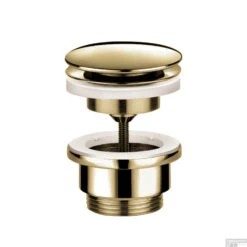 Afvoerplug Hotbath Cobber Always-Open Met Schroef Rond Gepolijst Messing