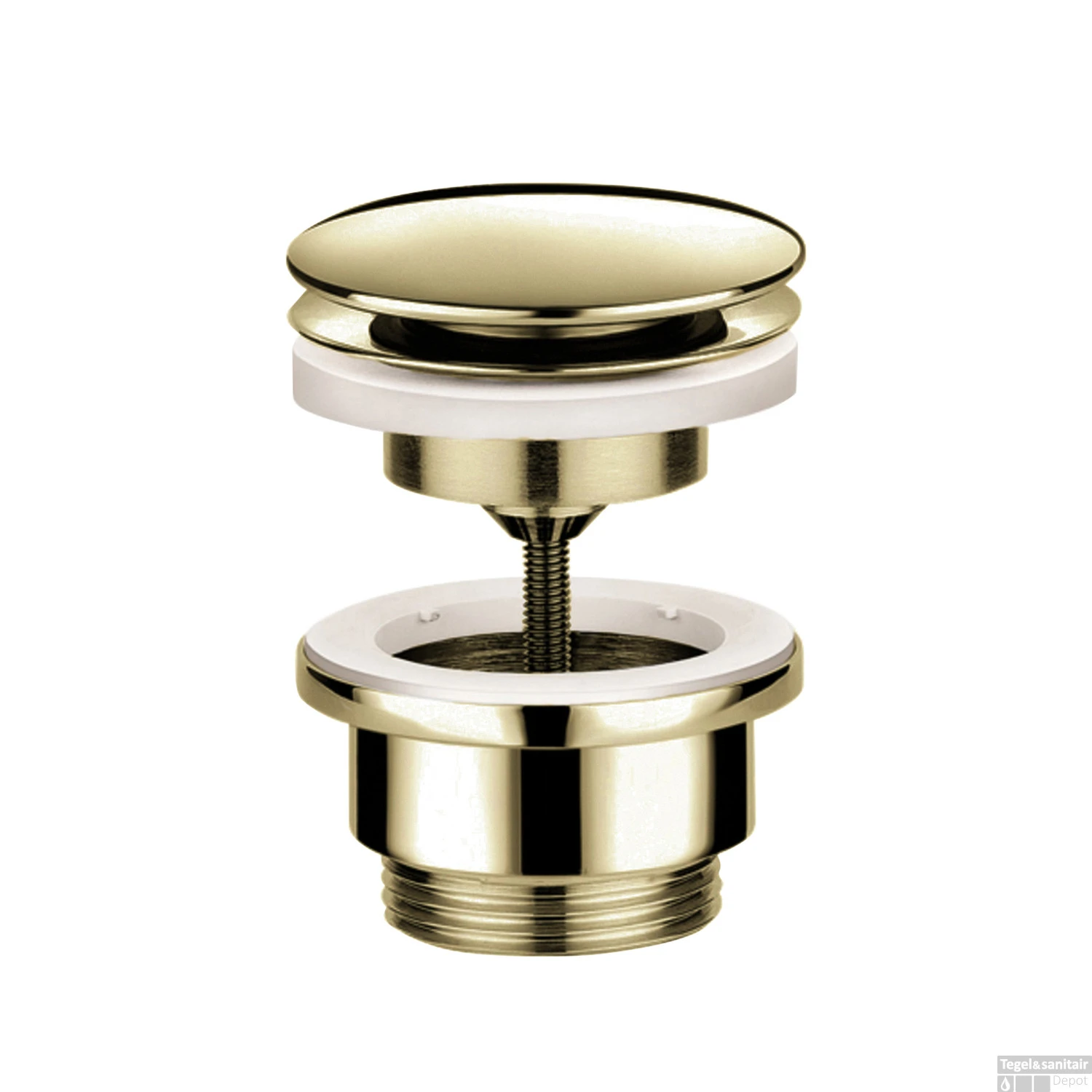 Afvoerplug Hotbath Cobber Always-Open Met Schroef Rond Gepolijst Messing PVD 3 Afvoerplug Hotbath Cobber Always-Open Met Schroef Rond Gepolijst Messing PVD