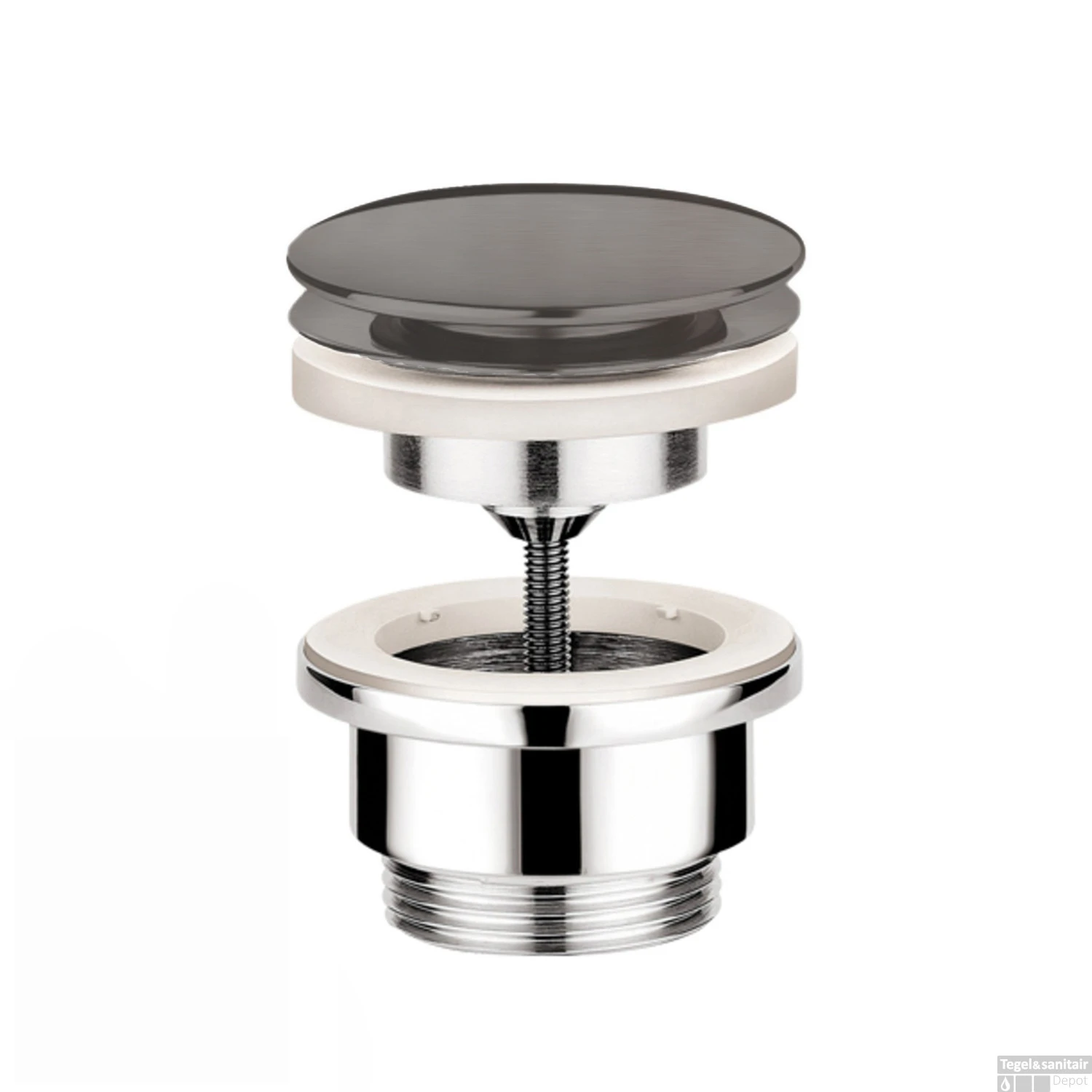 Clickwaste Hotbath Cobber Afvoerplug Met Schroef Rond Verouderd IJzer