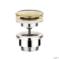 Clickwaste Hotbath Cobber Afvoerplug Met Schroef Rond Geborsteld Messing PVD OUTLET