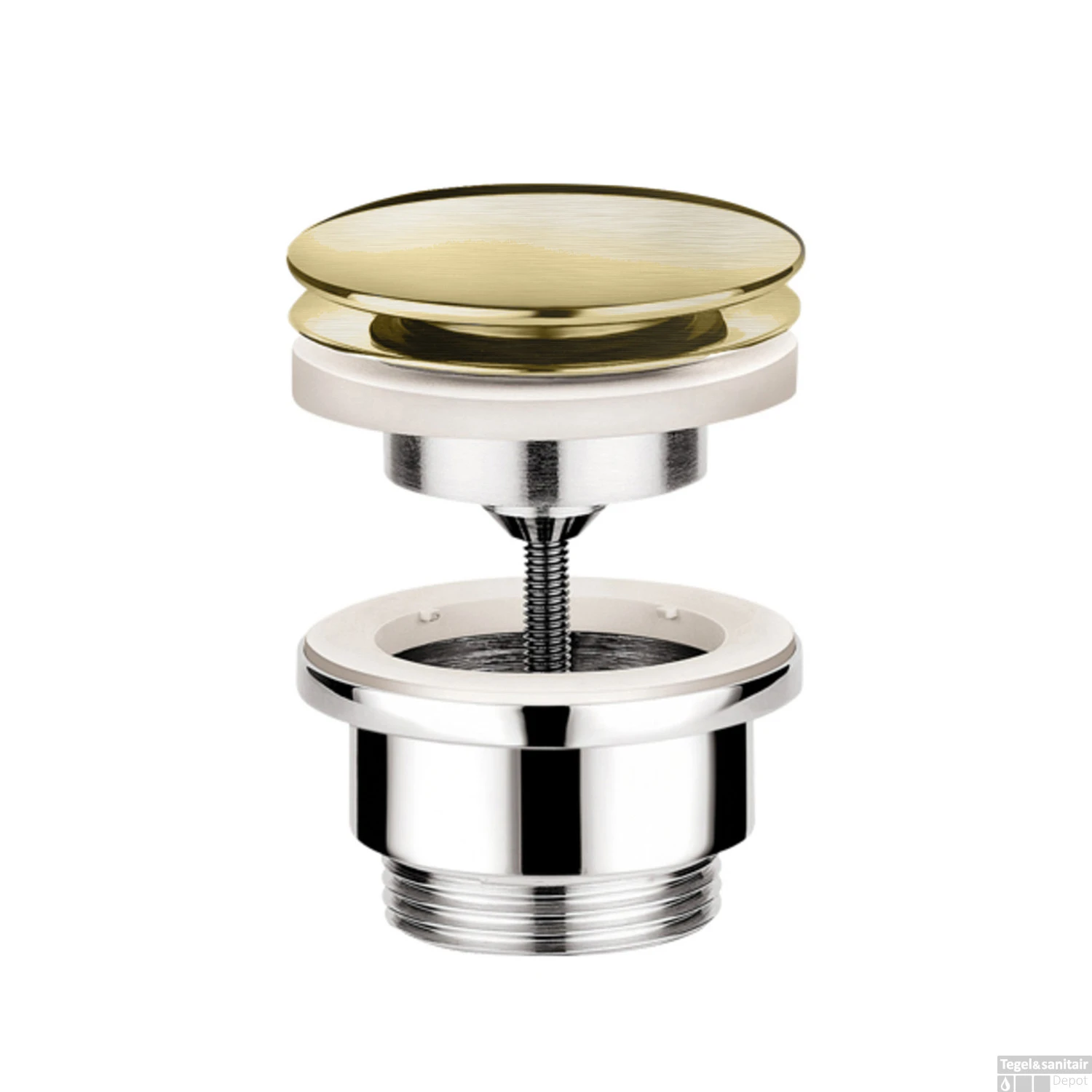 Clickwaste Hotbath Cobber Afvoerplug Met Schroef Rond Geborsteld Messing PVD OUTLET 3 Clickwaste Hotbath Cobber Afvoerplug Met Schroef Rond Geborsteld Messing PVD OUTLET