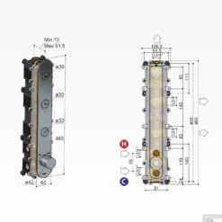 Douchethermostaat Hotbath Cobber Inbouw 3 Pushbuttons Zwart Zwart Chroom (excl. Inbouwdeel) -Badkamermeubels pb050extbk douchethermostaat hotbath cobber inbouw 3 pushbuttons zwart zwart chroom excl. inbouwdeel tech