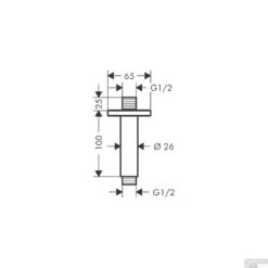 Plafondaansluiting HansGrohe Vernis Shape 10 Cm Mat Zwart -Badkamermeubels plafondaansluiting hansgrohe vernis shape 10 cm tech 1