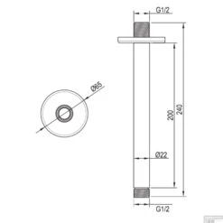 Plafondarm Brauer Gunmetal Edition 20 Cm Geborsteld Gunmetal -Badkamermeubels plafondarm brauer gunmetal edition 20 cm geborsteld gunmetal tec