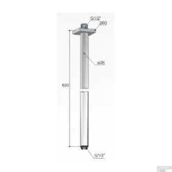 Plafondbuis Hotbath Mate 60 Cm Vierkante Rozet Chroom 5 Plafondbuis Hotbath Mate 60 Cm Vierkante Rozet Chroom -Badkamermeubels plafondbuis hotbath mate 60 cm vierkante rozet chroom tech