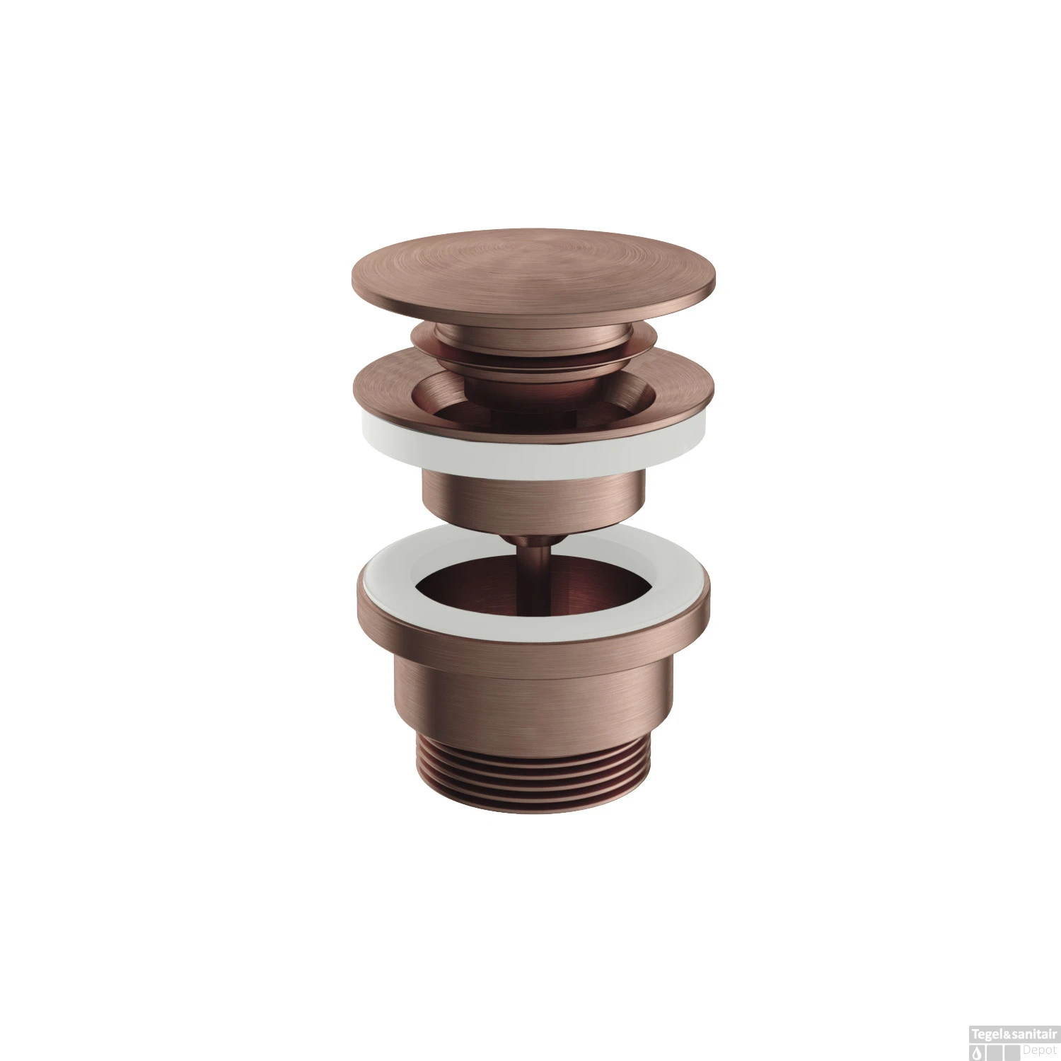 Plug Hotbath Archie Clickplug Schroef Rond Geborsteld Koper PVD