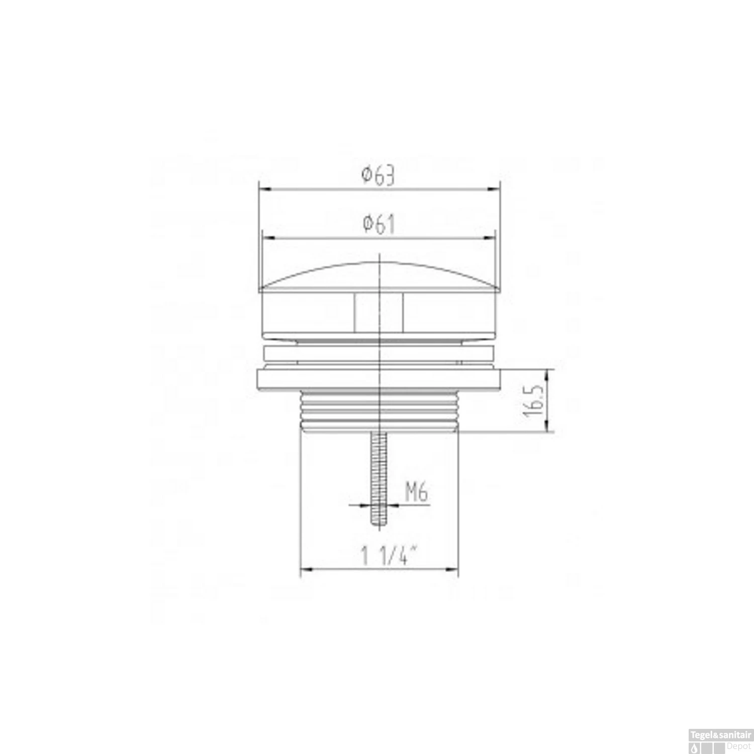 Fontein Afvoerplug 5/4 Low Chroom 4 Fontein Afvoerplug 5/4 Low Chroom - Afbeelding 2