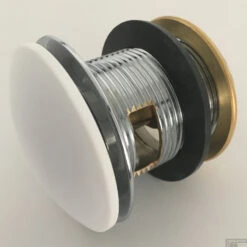 Pop Up Waste Bad Arcqua Solid Cap 1 1/2 Met Overloop Mat Wit -Badkamermeubels pop up waste bad bws solid cap 1 1 2 met overloop mat wit shop1