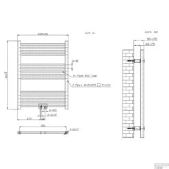 Radiator Boss & Wessing Saniro 60x80cm Middenaansluiting Mat Zwart -Badkamermeubels radiator boss wessing saniro 60x80cm middenaansluiting mat zwart tec