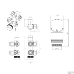 Badkamermeubels -Badkamermeubels radiatorkraan onderblok boss wessing haaks chroom tech