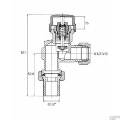 Radiatorventiel Thermostatisch Riko 1/2''x15 Mm Axiaal Mat Zwart -Badkamermeubels radiatorventiel thermostatisch riko axiaal mat zwart