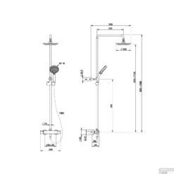 Boss & Wessing Regendouche Rond/ Stortdouche Met Handdouche Chroom -Badkamermeubels regendouche boss en wessing rond tech