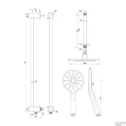 Regendoucheset Inbouw Brauer Gold Carving Thermostatisch 20cm Met Plafondarm, Glijstang En Handdouche 3-Standen Losse Stopkranen Geborsteld Goud -Badkamermeubels regendoucheset inbouw brauer gold carving thermostatisch 20cm met plafondarm tec