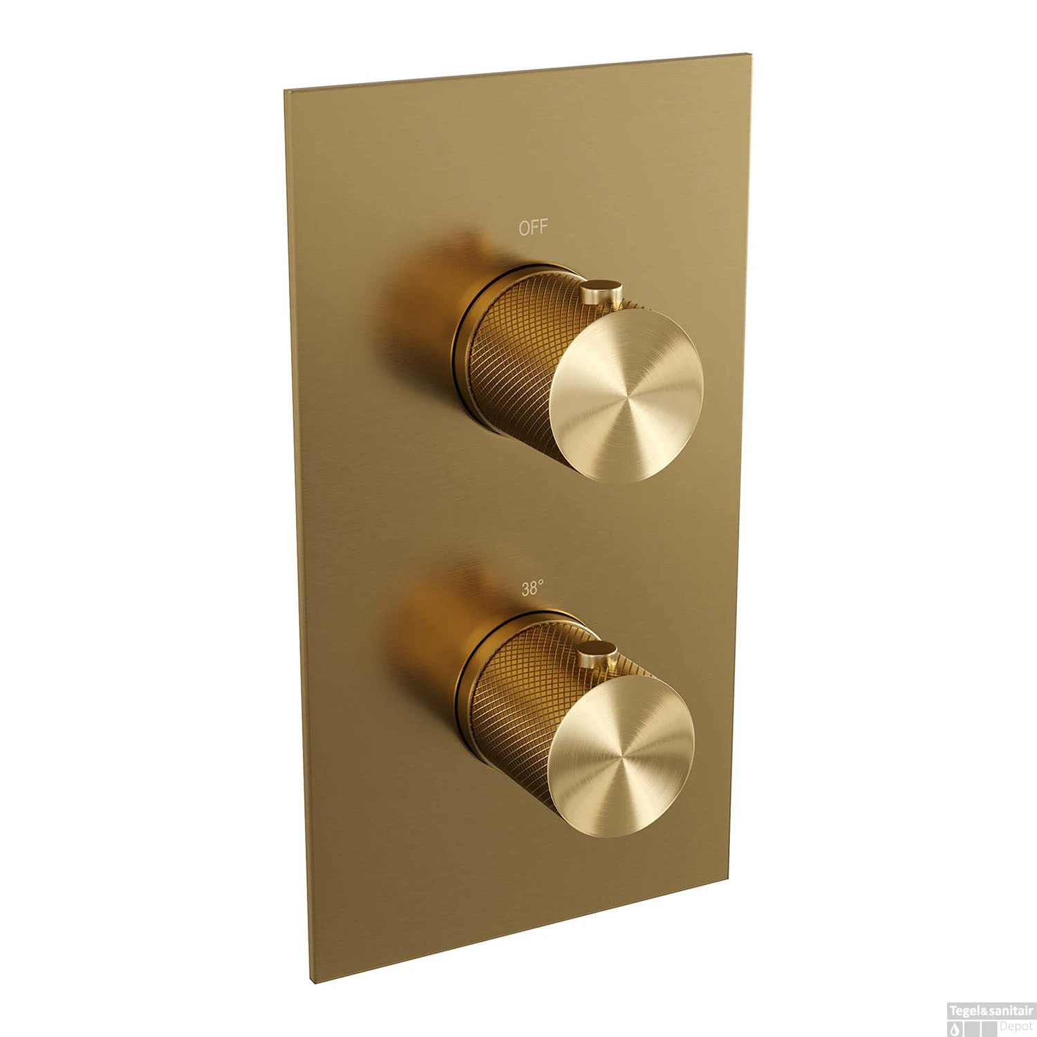 Regendoucheset Inbouw Brauer Gold Carving Thermostatisch 30cm Met 3-Weg Omstelling, Gebogen Wandarm En Staaf Handdouche Geborsteld Goud 7 Regendoucheset Inbouw Brauer Gold Carving Thermostatisch 30cm Met 3-Weg Omstelling, Gebogen Wandarm En Staaf Handdouche Geborsteld Goud - Afbeelding 5