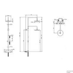 Regendoucheset Luxe Bongio Squadra Thermostatisch Opbouw Met Handdouche RVS -Badkamermeubels regendoucheset luxe bongio squadra thermostatisch opbouw met handdouche chroom tech 2
