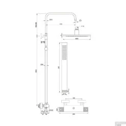 Regendoucheset Opbouw Brauer Gunmetal Carving 20 Cm Thermostatisch Met Staaf Handdouche Geborsteld Gunmetal -Badkamermeubels regendoucheset opbouw brauer gunmetal carving 20 cm thermostatisch met staaf tec