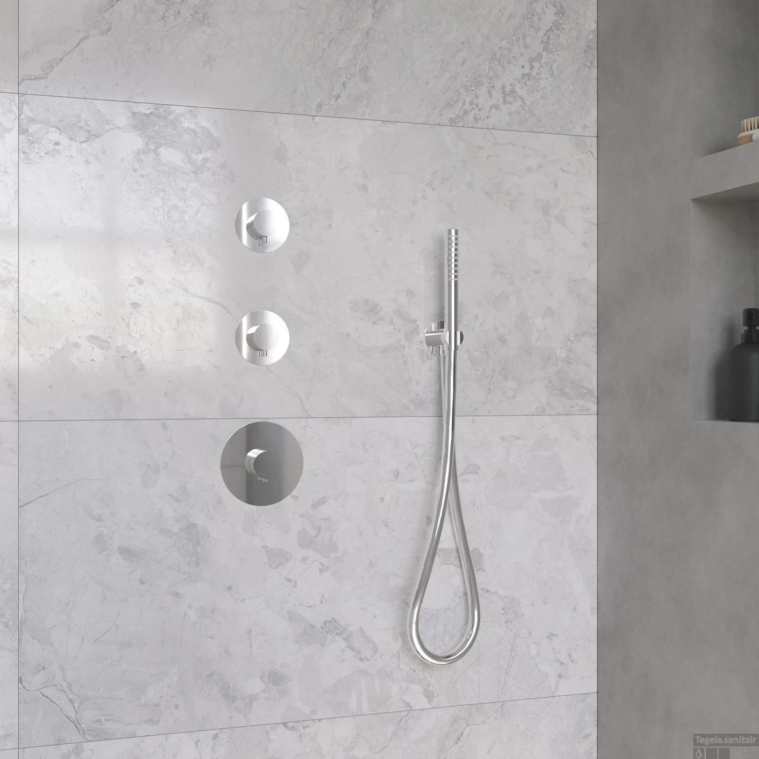 Regendoucheset Wiesbaden Dreams Met Inbouwdeel En Plafonduitloop Chroom - Afbeelding 3