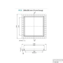 Renovatievloerput Rooster Aquaberg RP20 Met 1 Aansluiting 20x20x0.9 Cm RVS -Badkamermeubels renovatievloerput rooster aquaberg rp20 met 1 aansluiting 20x0.9 cm rvs tech