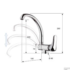 Keukenmengkraan Sapho Saly 1-Hendel Opklapbare Uitloop 29 Cm Chroom 5 Keukenmengkraan Sapho Saly 1-Hendel Opklapbare Uitloop 29 Cm Chroom -Badkamermeubels sa060 keukenmengkraan sapho saly 1 hendel opklapbare uitloop 29 cm chroom 1