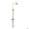 Doucheset Hotbath Cobber Met Ronde Handdouche En 30 Cm Hoofddouche Gepolijst Messing PVD